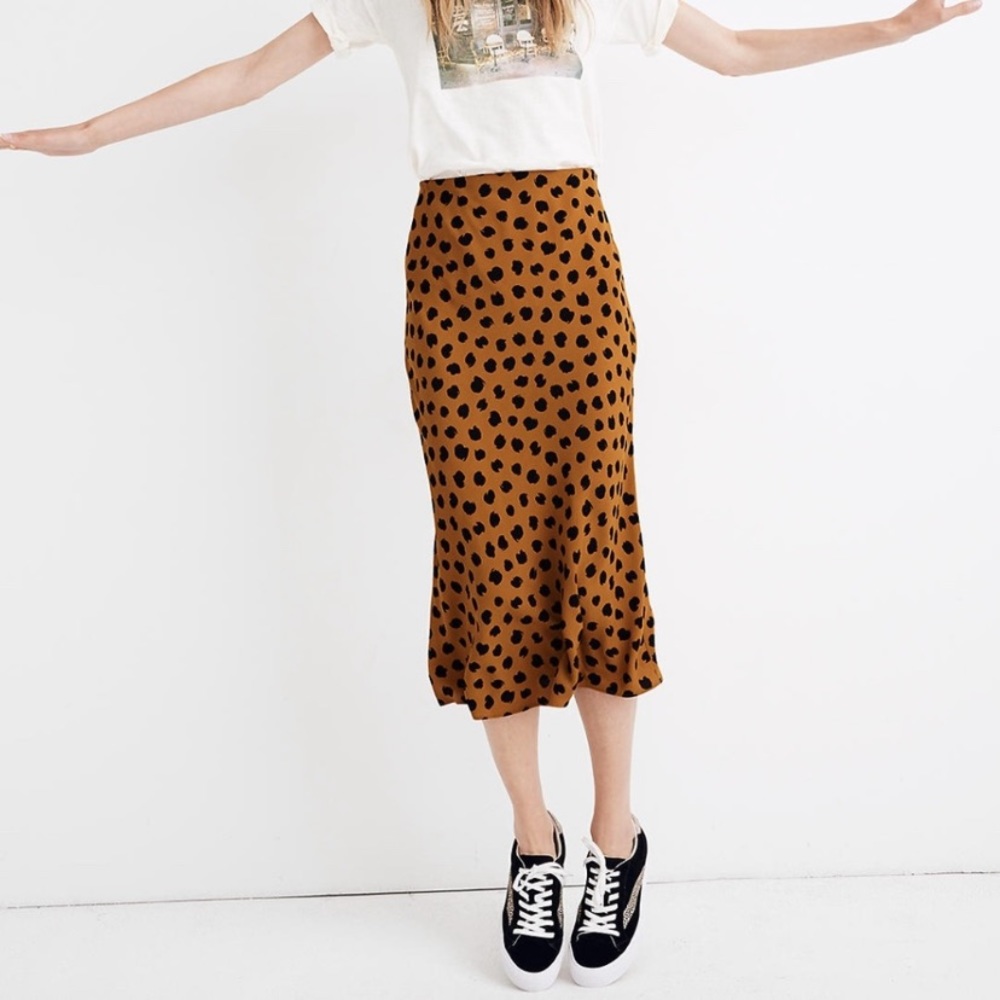 Madewell Midi Skirt in Painted Spots